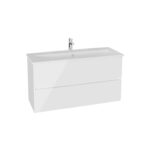 VitrA Mia Plus Square Lavabo Dolabı, 120 cm, İki Çekmeceli, Tek Armatür Delikli, Parlak Beyaz