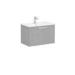 VitrA Root Flat Lavabo Dolabı, 80 cm, Bir Çekmeceli, Köşeli Lavabo, Mat Kaya Gri