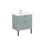 VitrA Root Classic Lavabo Dolabı, 80 cm, İki Çekmeceli, Klasik Lavabo, Mat Fiyord Yeşili - Görsel 3