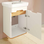 VitrA Sento Lavabo Dolabı, 50 cm, Bir Kapaklı, Dar, Aydınlatmalı, Mat Beyaz, Sol - Görsel 3