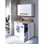 VitrA Sento Demonte Çamaşır Makinesi Ünitesi, 105 cm, Bir Çekmeceli, Çamaşır Sepetli, Mat Beyaz, Sağ - Görsel 5