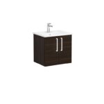 VitrA Root Flat Lavabo Dolabı, 60 cm, İki Kapaklı, Köşeli Lavabo, Ceviz