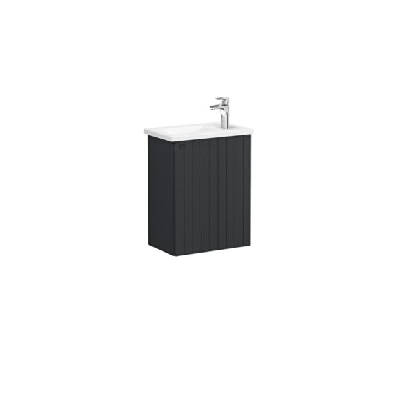 VitrA Root Groove Lavabo Dolabı, 45 cm, Bir Kapaklı, Dar, Köşeli Lavabo, Mat Grafit, Sağ