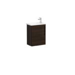 VitrA Root Flat Lavabo Dolabı, 45 cm, Bir Kapaklı, Dar, Köşeli Lavabo, Ceviz, Sol - Görsel 3
