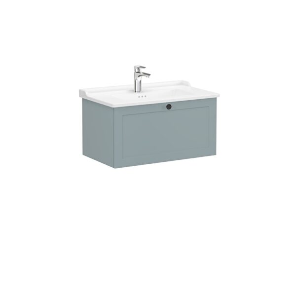 VitrA Root Classic Lavabo Dolabı, 80 cm, Bir Çekmeceli, Klasik Lavabo, Mat Fiyord Yeşili