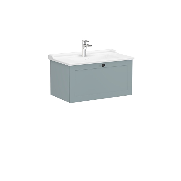 9d96f42d595c48bab560317068232c2d3f7e9833-1.jpg VitrA Root Classic Lavabo Dolabı, 80 cm, Bir Çekmeceli, Klasik Lavabo, Mat Fiyord Yeşili - Görsel 1