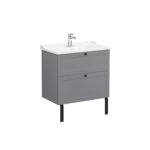 VitrA Root Classic Lavabo Dolabı, 80 cm, İki Çekmeceli, Klasik Lavabo, Mat Gri