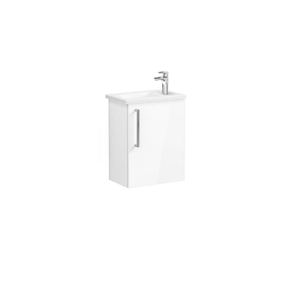 VitrA Root Flat Lavabo Dolabı, 45 cm, Bir Kapaklı, Dar, Köşeli Lavabo, Parlak Beyaz, Sağ