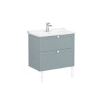 VitrA Root Classic Lavabo Dolabı, 80 cm, İki Çekmeceli, Klasik Lavabo, Mat Fiyord Yeşili - Görsel 2
