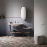 VitrA Plural Lavabo Dolabı, 100 cm, Tek Armatür Delikli, Mat Beyaz Lavabolu, Koyu Meşe - Görsel 2