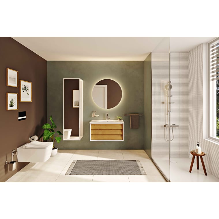 VitrA Frame Bornoz Ünitesi, 40 cm, Kapaklı, Mat Soft Beyaz - Görsel 4