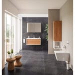 VitrA Frame Lavabo Dolabı, 100 cm, Bir Çekmeceli, Beyaz Etajerli Lavabolu, Mat Soft Beyaz & Dore Meşe - Görsel 2