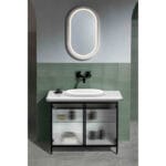 VitrA Liquid Düz Ayna, 50 cm, Aydınlatmalı, Seramik Çerçeveli, Beyaz - Görsel 12