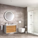 VitrA Frame Lavabo Dolabı, 80 cm, İki Çekmeceli, Beyaz Etajerli Lavabolu, Mat Soft Beyaz & Dore Meşe - Görsel 9