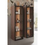 VitrA Metropole Edge Boy Dolabı, 35 cm, Cam Kapaklı, Kısa , Ceviz, Sağ - Görsel 3