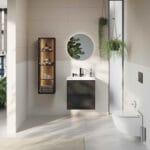 VitrA Metropole Edge Lavabo Dolabı, 60 cm, İki Çekmeceli, Etajerli Lavabolu, Siyah Meşe - Görsel 2