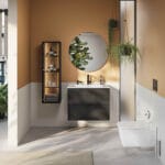 VitrA Metropole Edge Lavabo Dolabı, 80 cm, İki Çekmeceli, Etajerli Lavabolu, Siyah Meşe - Görsel 2
