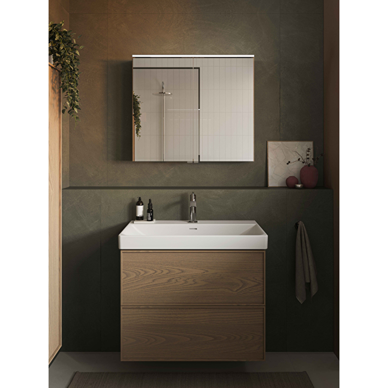 VitrA Metropole Edge Dolaplı Ayna, 80 cm, Aydınlatmalı, Açık Meşe - Görsel 5