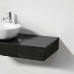 VitrA Origin Tezgah, 90 cm, İki Çekmeceli, Sol Sifon Delikli, Hareli Siyah Meşe - Görsel 3