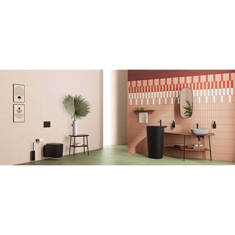 VitrA Plural Raf, 75 cm, Uzun, Metal Havluluklu, Koyu Meşe, Sağ - Görsel 6