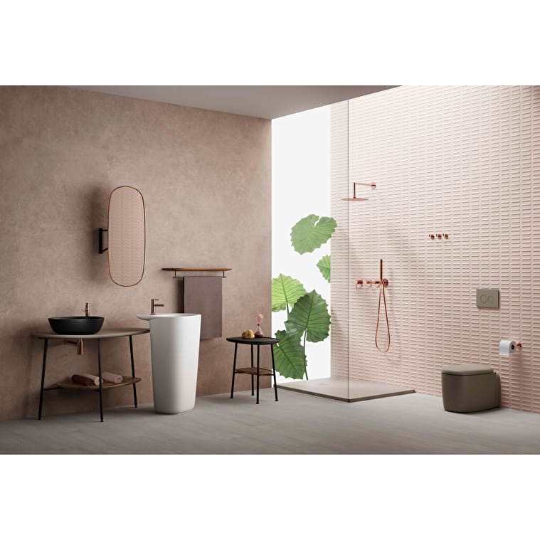 VitrA Plural Raf, 75 cm, Uzun, Metal Havluluklu, Koyu Meşe, Sağ - Görsel 5