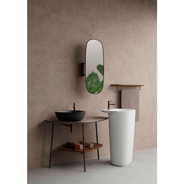 VitrA Plural Raf, 75 cm, Uzun, Metal Havluluklu, Koyu Meşe, Sağ - Görsel 2