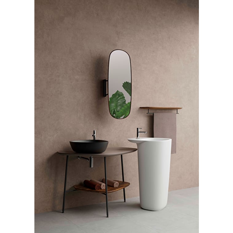 VitrA Plural Raf, 75 cm, Uzun, Metal Havluluklu, Koyu Meşe, Sağ - Görsel 8