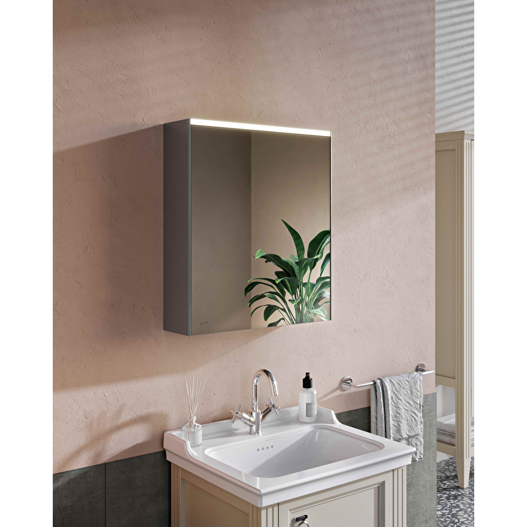 VitrA Prime Dolaplı Ayna, 60 cm, Aydınlatmalı, Sensörlü, Ayarlanabilir Işık, Fırçalı Krom, Sağ - Görsel 3
