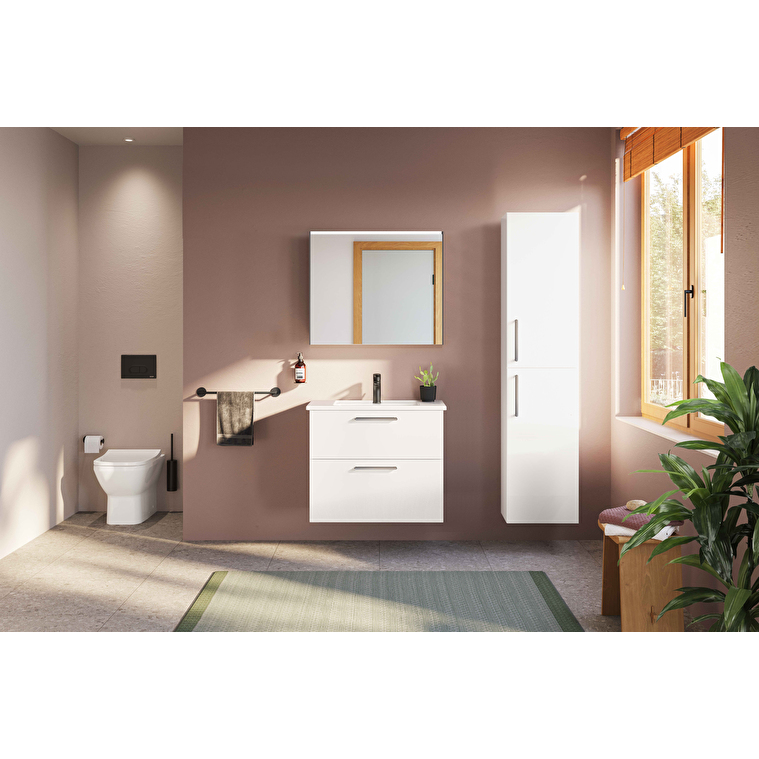 VitrA Root Flat Boy Dolabı, 40 cm, İki Kapaklı, Parlak Beyaz - Görsel 10