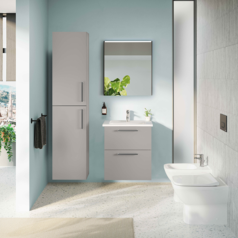 VitrA Root Flat Boy Dolabı, 40 cm, İki Kapaklı, Mat Kaya Gri - Görsel 2