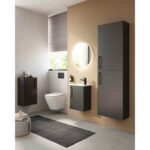 VitrA Root Flat Boy Dolabı, 55 cm, İki Kapaklı, Dar, Parlak Antrasit - Görsel 2