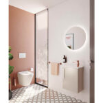 VitrA Root Flat Lavabo Dolabı, 45 cm, Bir Kapaklı, Dar, Köşeli Lavabo, Parlak Sahra Beji, Sağ - Görsel 5