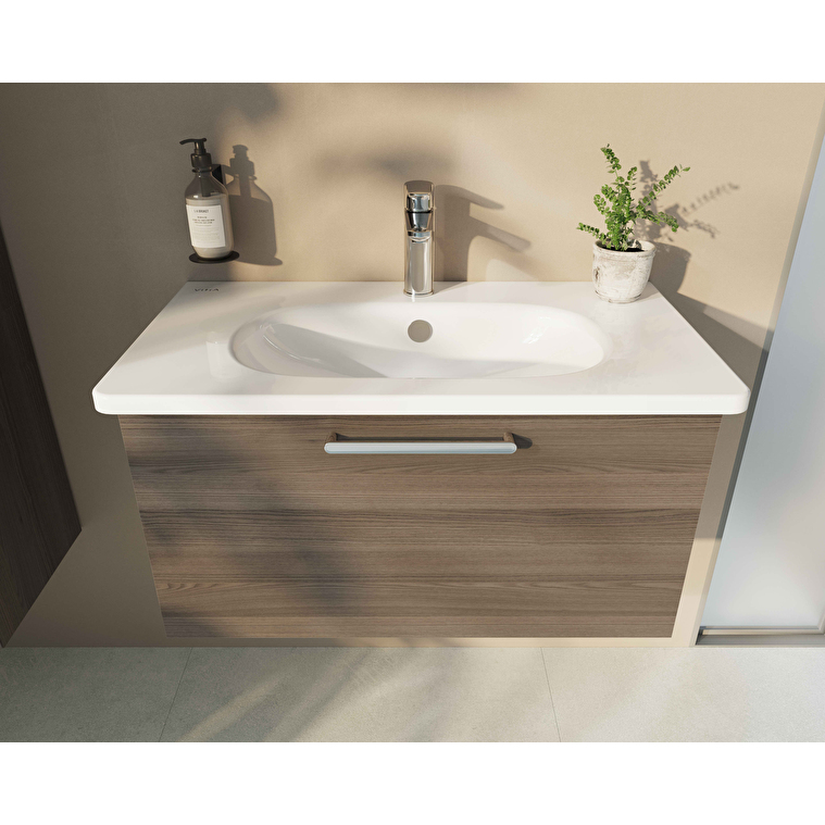 VitrA Root Groove Lavabo Dolabı, 60 cm, İki Çekmeceli, Yuvarlak Lavabo, Mat Beyaz - Görsel 4