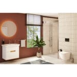 VitrA Sento Lavabo Dolabı, 80 cm, İki Çekmeceli, Aydınlatmalı, Mat Beyaz - Görsel 2