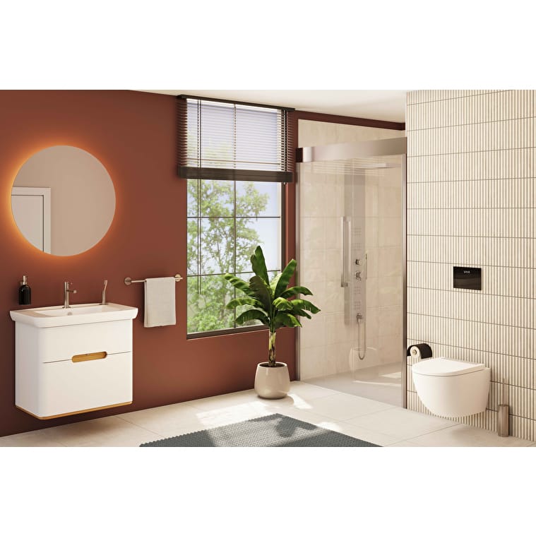 VitrA Sento Lavabo Dolabı, 80 cm, İki Çekmeceli, Aydınlatmalı, Mat Beyaz - Görsel 2