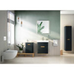 VitrA Sento Boy Dolabı, 40 cm, İki Kapaklı, Çamaşır Sepetli, Prizli, Mat Antrasit, Sol - Görsel 15