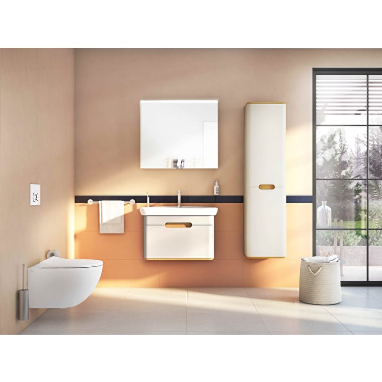 VitrA Sento Lavabo Dolabı, 80 cm, Bir Çekmeceli, Aydınlatmalı, Mat Açık Gri - Görsel 2
