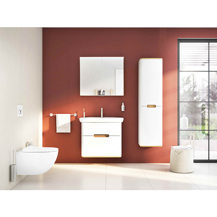VitrA Sento Lavabo Dolabı, 80 cm, İki Çekmeceli, Aydınlatmalı, Mat Beyaz - Görsel 14