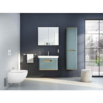 VitrA Sento Lavabo Dolabı, 100 cm, İki Çekmeceli, Aydınlatmalı, Mat Fiyord Yeşili - Görsel 2