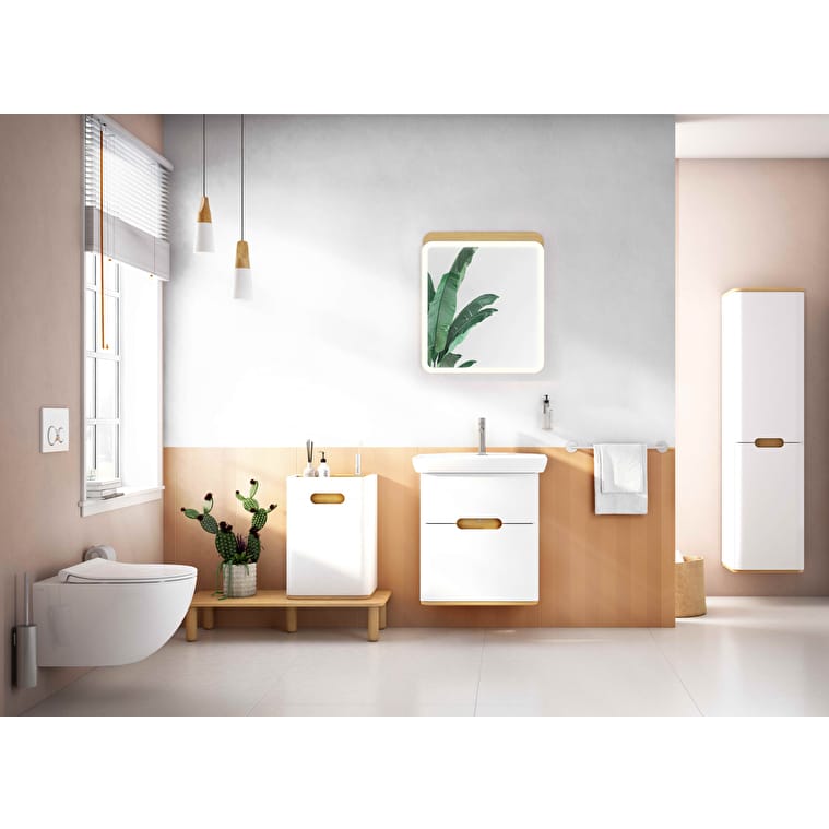 VitrA Sento Lavabo Dolabı, 65 cm, İki Çekmeceli, Aydınlatmalı, Mat Beyaz - Görsel 2