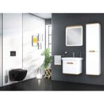 VitrA Sento Boy Dolabı, 40 cm, İki Kapaklı, Çamaşır Sepetli, Prizli, Mat Beyaz, Sol - Görsel 19