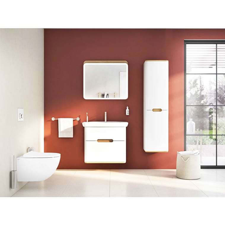 VitrA Sento Lavabo Dolabı, 80 cm, İki Çekmeceli, Aydınlatmalı, Mat Beyaz - Görsel 11