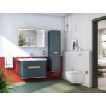VitrA Sento Boy Dolabı, 40 cm, İki Kapaklı, Çamaşır Sepetli, Prizli, Mat Antrasit, Sol - Görsel 7