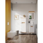 VitrA Sento Lavabo Dolabı, 50 cm, Bir Kapaklı, Dar, Aydınlatmalı, Mat Beyaz, Sol - Görsel 12