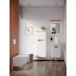 VitrA Sento Lavabo Dolabı, 50 cm, Bir Kapaklı, Dar, Aydınlatmalı, Mat Beyaz, Sol - Görsel 16