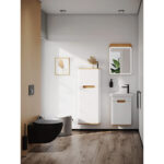 VitrA Sento Lavabo Dolabı, 50 cm, Bir Kapaklı, Dar, Aydınlatmalı, Mat Beyaz, Sol - Görsel 9