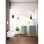 VitrA Sento Lavabo Dolabı, 50 cm, Bir Kapaklı, Dar, Aydınlatmalı, Mat Fiyord Yeşili, Sol - Görsel 3