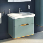 VitrA Sento Lavabo Dolabı, 80 cm, İki Çekmeceli, Aydınlatmalı, Mat Fiyord Yeşili - Görsel 8