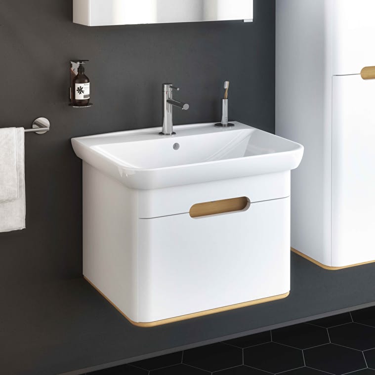 VitrA Sento Lavabo Dolabı, 65 cm, Bir Çekmeceli, Aydınlatmalı, Mat Beyaz - Görsel 12