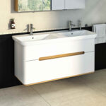 VitrA Sento Lavabo Dolabı, 130 cm, İki Çekmeceli, Çift Hazneli Lavabolu, Aydınlatmalı, Mat Beyaz - Görsel 7